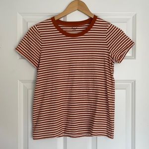 Madewell Northside Vintage Tee Orange White Stripe XS